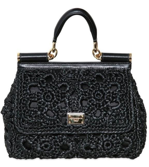 Dolce o Gabbana miss sicily crochet bag black